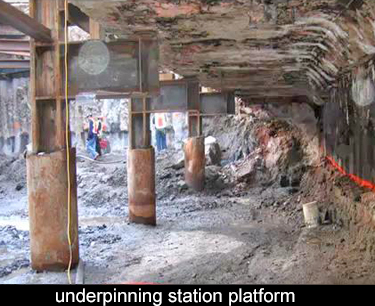 underpinning existing station platform